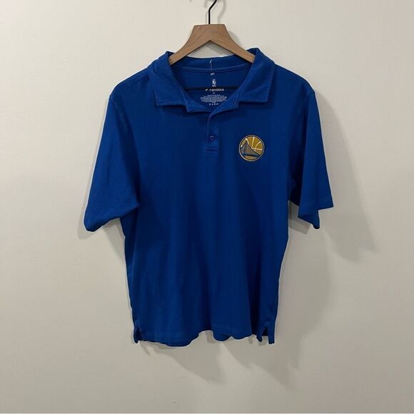 NBA Fanatics Golden State Warriors Medium Blue Polo Cotton - Picture 1 of 9